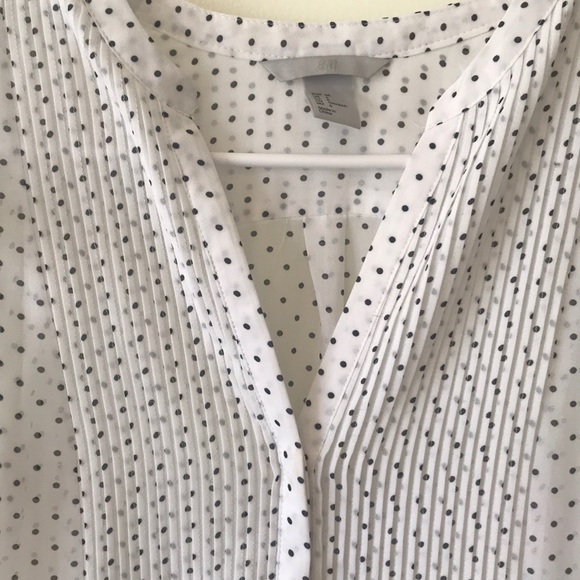 WHITE AND BLACK POLKA DOT BLOUSE - Picture 2 of 4